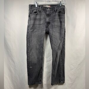 Levi's 505 Straight Fit Faded Black Jeans 34X30